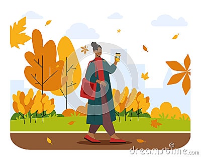 Woman in coat Vector Illustration