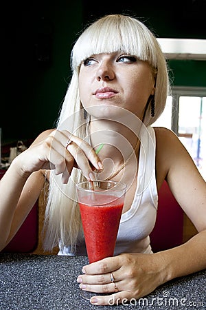 Woman with cocktail Stock Photo