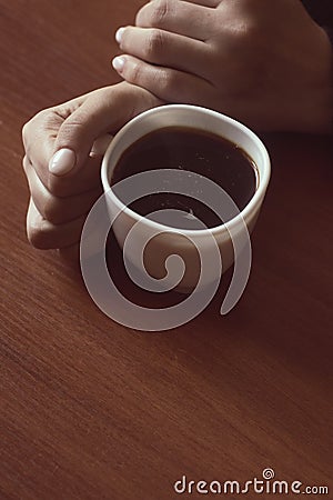 Woman in coffee shop Stock Photo