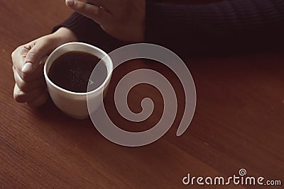 Woman in coffee shop Stock Photo