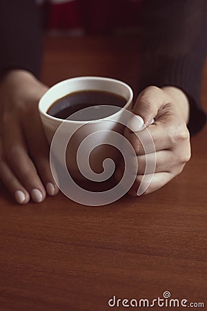 Woman in coffee shop Stock Photo