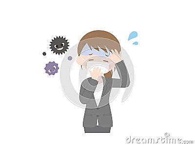 Woman cold1 Vector Illustration