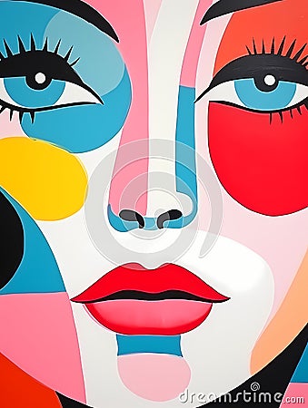 Colorful Face Painting Of A Woman Stock Photo