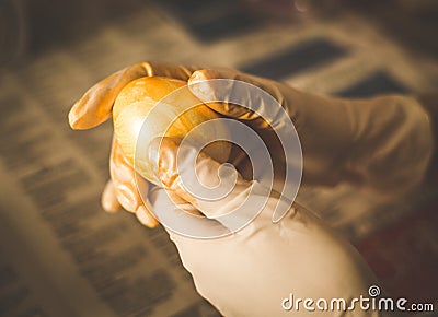 Woman coloring Easter Egg. Concept Ester Hollidays Stock Photo