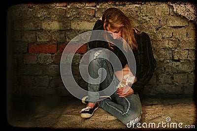 Woman With a Colostomy Bag Stock Photo