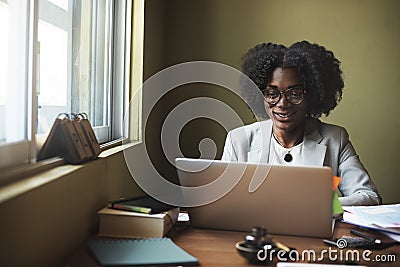 Woman Connection Computer Networking Wireless Concept Stock Photo