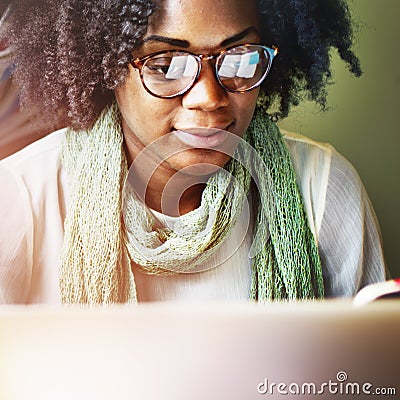 Woman Connection Computer Networking Wireless Concept Stock Photo