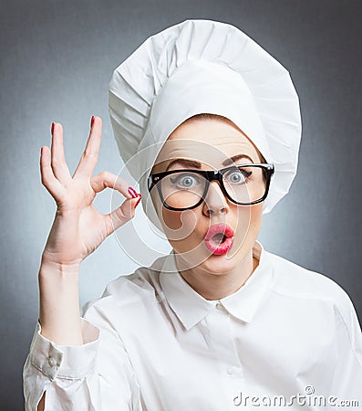 Woman cook, chef Stock Photo