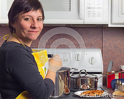 Woman Cooking Stock Photo