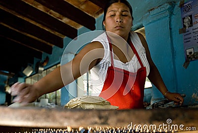 Woman cooking in Mexico Editorial Stock Photo