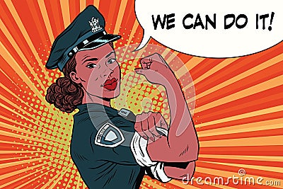 Woman COP we can do it Vector Illustration