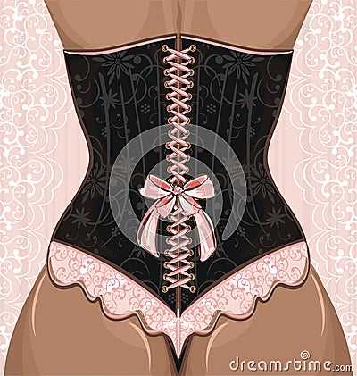 Woman in corset Vector Illustration