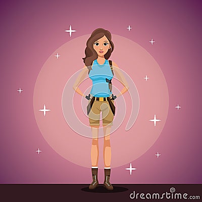 Woman cosplay style Vector Illustration
