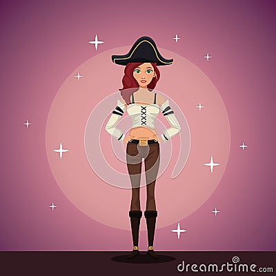 Woman cosplay style Vector Illustration