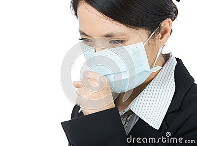 Woman cough Stock Photo