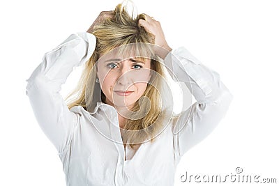 Woman in crisis Stock Photo