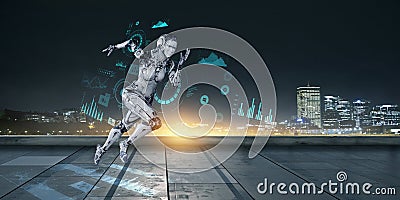 Motion caption virtual reality. Mixed media Stock Photo