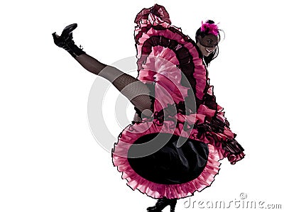 Woman dancer dancing french cancan Stock Photo