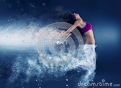 Woman dancer jumping Stock Photo