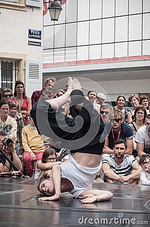 woman dancing performance of modern jazz Editorial Stock Photo