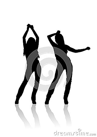 Woman danser silhouette Cartoon Illustration