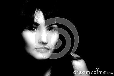 Woman dark portrait Stock Photo