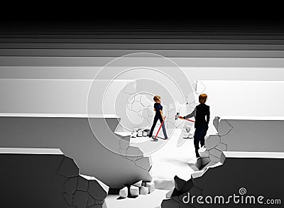 Woman and daughter breaking down barriers Stock Photo