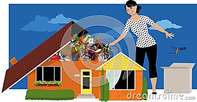 Getting rid of the clutter Vector Illustration