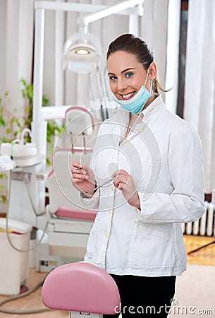 Woman dentist Stock Photo