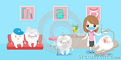 Woman dentist with tooth Vector Illustration