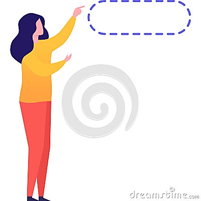 Woman developing chat app vector flat icon Vector Illustration