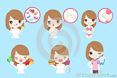 Woman with diabetes Vector Illustration