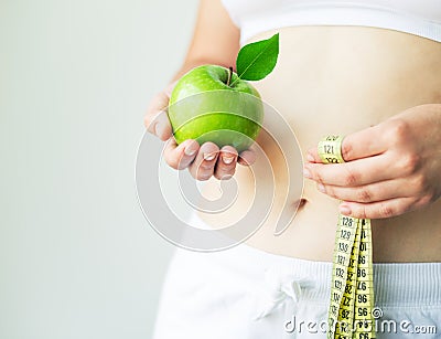 Woman dieting and exercise Stock Photo