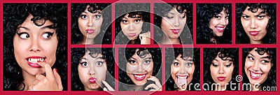 Woman different facial expressions. Stock Photo