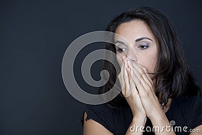 Woman disappointed Stock Photo