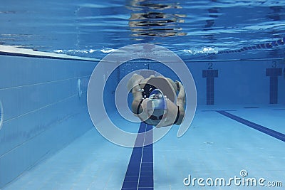 Woman diving Stock Photo
