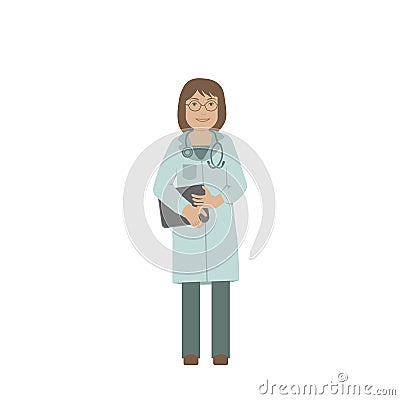 Woman doctor. Colorful flat style vector illustration. EPS10 Vector Illustration