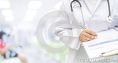 Woman doctor examination at hospital office, close-up Stock Photo