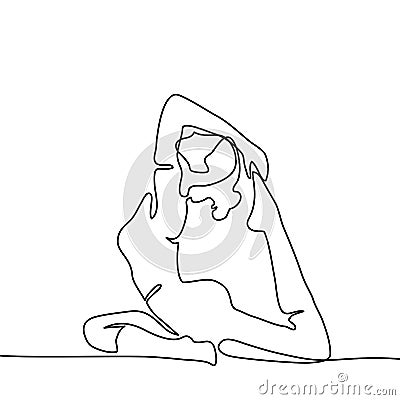 Woman doing exercise in yoga pose Vector Illustration