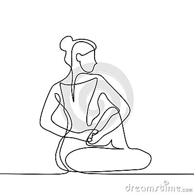 Woman doing exercise in yoga pose Vector Illustration