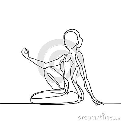 Woman doing exercise in yoga pose Vector Illustration