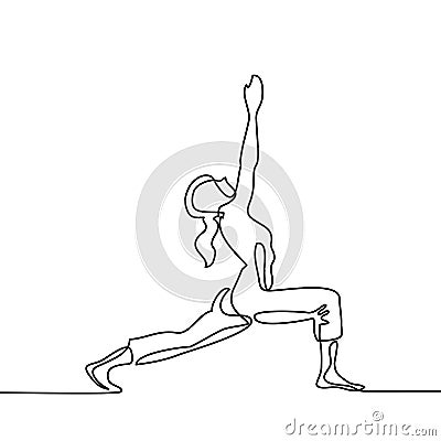 Woman doing exercise in yoga pose Vector Illustration