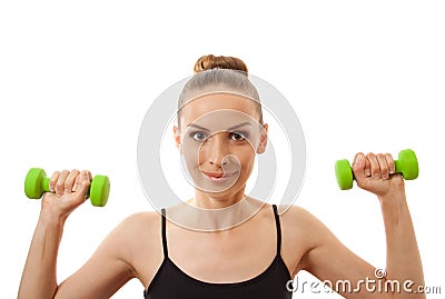 Woman doing fitness exercise Stock Photo