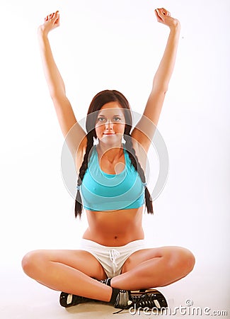 woman doing fitness Stock Photo