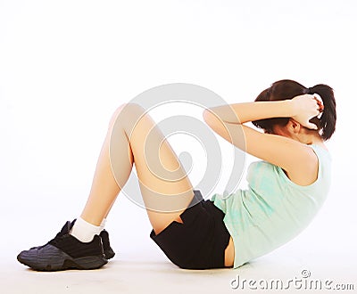 woman doing fitness Stock Photo