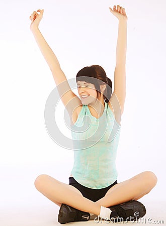 woman doing fitness Stock Photo
