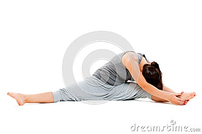 Woman doing flexibility exercise Stock Photo