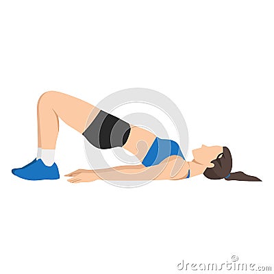 Woman doing hamstring walkout exercise Vector Illustration