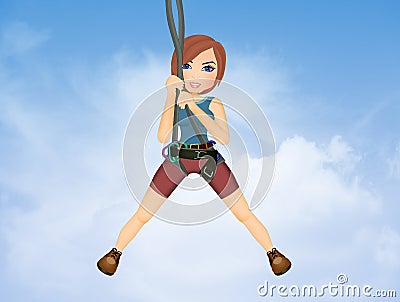 Woman doing rock climbing Stock Photo