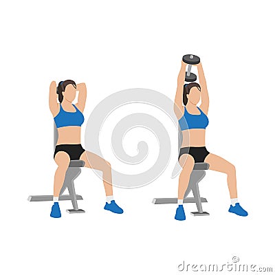 Woman doing Seated exercise. Flat vector Vector Illustration